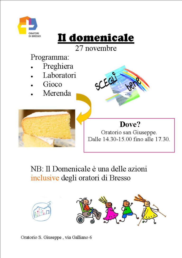 S. Giuseppe: programma domenicale