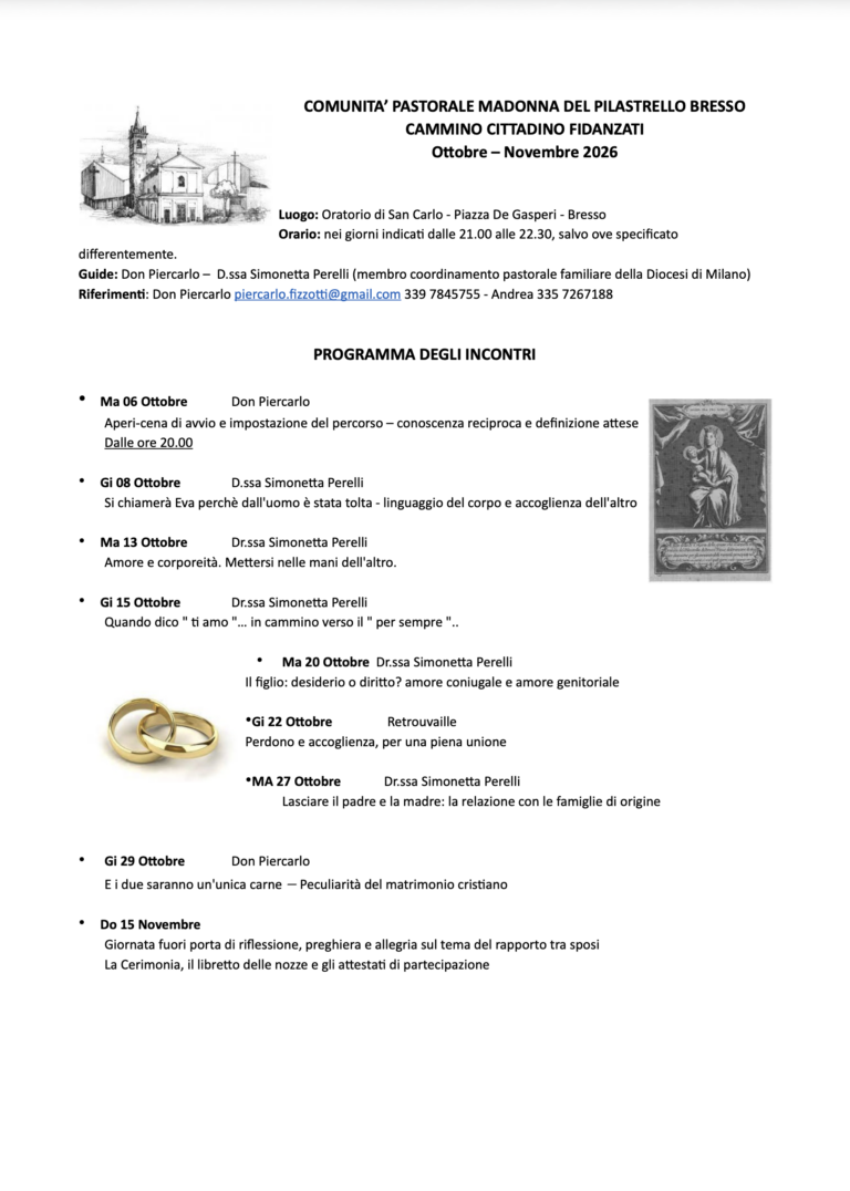 Programma Fidanzati Autunno 2026