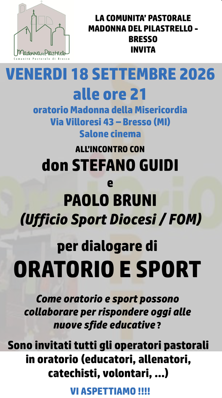 Incontro “Oratorio e Sport”